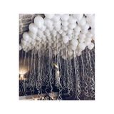 New Eco 50 Adet Pastel Beyaz Balon Helyum Gazı Uyumlu Parlak Balon Kontef