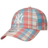 New Era 9Forty WMNS Check Yankees beyzbol şapkası, MLB kadın şapkası, NY York kadın şapkası, metal tokalı, siperli, ilkbahar, yaz, sonbahar, kış, ilkbahar, yaz, turuncu-turkuaz, Tek Beden