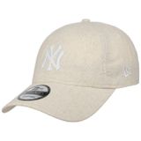 New Era 9Twenty Linen Yankees beyzbol şapkası, beyzbol şapkası, MLB yazlık şapka, kadın/erkek, metal tokalı, siperli, astarlı, ilkbahar-yaz, sonbahar-kış, Bej, Tek Beden