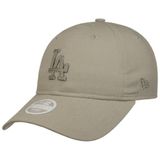 New Era 9Twenty WMNS Midi Linen Dodgers Cap Beyzbol Şapkası Kavisli Brim LA Los Angeles Kadın - Metal Toka, Siperli,, Zeytin yeşili., Tek Beden