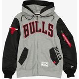 New Era Alpha Industries x Chicago Bulls Gray Ma-1 Unisex Gri Fermuarlı Ceket.-