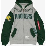 New Era Alpha Industries x Green Bay Packers Ma-1 Erkek Polar Ceket.- - Gri