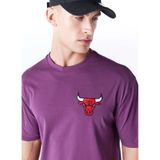 NEW ERA Bisiklet Yaka Oversize Baskılı T-Shirt, M, 5003214887, Mor, Erkek