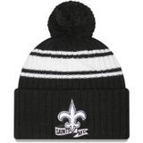 New Era Erkek Krem/Kraliyet Los Angeles Rams 2022 Sideline Spor Kelepçeli Pom Örgü Şapka, New Orleans Azizleri, Siyah, Tek Beden