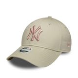 New Era Kadın 9Forty League Essential MLB New York Yankees Beyzbol Şapkası Şapka Açık Bej