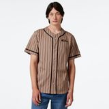 New Era Ne Pinstripe Jersey Erkek Kahverengi T-Shirt - M