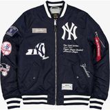New Era x Alpha Industries New York Yankees Erkek Lacivert Bomber Ceket