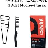 New Estela Mucizevi Tarak & Ostwint Profesyonel Saç Şekillendirici Pudra Wax 20GR X12 Adet - Turuncu