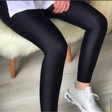 New Fashion Parlak Disco Tayt Yüksek Bel Toparlayıcı Siyah 3Xl