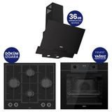New Fryart Chef Edition Siyah 3'Lü Ankastre Set Qep63cs-Ln385-D063sa