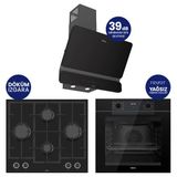 New Fryart Chef Edition Siyah 3'Lü Ankastre Set Qep63cs-Ln385-D080sa