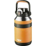 New Global Tkk Mega Boy 1500ML Pipetli/pipetsiz Kullanım Askılı Paslanmaz Çelik Termos Matara (Turuncu)