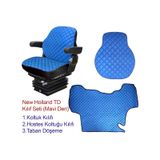 New Holland TD Grubu Traktör Koltuk Kılıfı ve Döşeme Seti-Mavi Deri