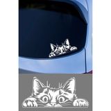 New Jargon Bagajdan Bakan Kedi Oto Araba Cam Sticker Çıkartma Bilgisayarlar,kamyonlar, Motosikletler Için - Beyaz - 15x7