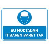New Jargon Bu Noktadan Itibaren Baret Tak Levhası - Sac Malzeme 35X50 cm - 35 x 50 cm