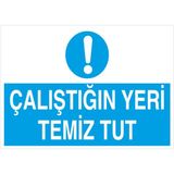 New Jargon Çalıştığın Yeri Temiz Tut Levhası - Sac Malzeme 35X50 cm - 35 x 50 cm