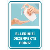 New Jargon Ellerinizi Dezenfekte Ediniz Görselli Afiş Sticker Folyo Yapıştırma 50 x 70 cm Syl31