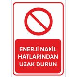 New Jargon Enerji Nakil Hatlarından Uzak Durun Levhası - Sac Malzeme 50X70 cm - 50 x 70 cm