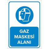 New Jargon Gaz Maskesi Alanı Levhası - Sac Malzeme 25X35 cm - 25 x 35 cm