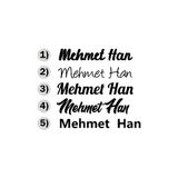 New Jargon Kişiye Özel Seçenek Altarnatifli İsim Sticker Etiket Çıkartma - 60 cm