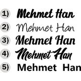New Jargon Kişiye Özel Seçenek Altarnatifli İsim Sticker Etiket Çıkartma - 85 cm
