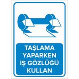 New Jargon Taşlama Yaparken Iş Gözlüğü Kullan Levhası - Sac Malzeme 50X70 cm - 50 x 70 cm