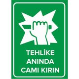 New Jargon Tehlike Anında Camı Kırın Levhası - Sac Malzeme 50X70 cm - 50 x 70 cm