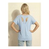 NEW JOURNAL Kadın Bebe Mavi Salaş Sırt Açık Detaylı Oversize Tunik Tshirt Njram20