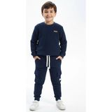 New Kids Cepli Detaylı Mevsimlik Bürümcük Kumaş Erkek Çocuk Eşofman Takımı - 6 Yaş - Lacivert