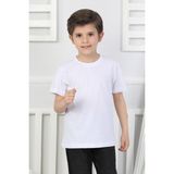 New Kids Düz Erkek Çocuk Tişört - Beyaz - 6 - 7 Yaş