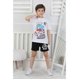 New Kids Sonic Baskılı Erkek Çocuk Şortlu Takım - 9 - 10 Yaş - Beyaz