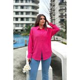 New Laviva Kadın Fuşya Basic Model, Gofre Kumaş, Salaş Gömlek - 38