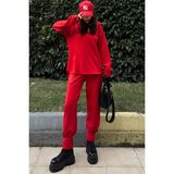 New Laviva Kadın Kırmızı Scuba Eşofman Altı - 40