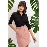 New Laviva Kadın Uzun Kol Düz Kesim Gömlek - 40 - Siyah