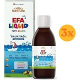 New Life Efa Liquid Omega 3 Tutti Frutti Aromalı 3x150 ml Şurup Balık Yağı