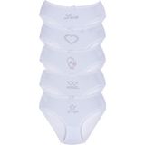 New Lilla 002 Kız Çocuk Beyaz Taş Baskılı 5'li Külot Paketi %95 Pamuk Yumuşak Dokulu Rahat Kullanım V15 - 12 - 13 Yaş