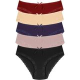 New Lilla 1009 Bato Paça Dantelli 5'li Kadın Külot Paketi - 2XL - Karışık - Bordo