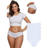 New Lilla 1009 Bato Paça Dantelli 5'li Kadın Külot Paketi - Beyaz