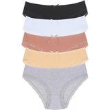 New Lilla 1009 Bato Paça Dantelli 5'li Kadın Külot Paketi - XL - Ten