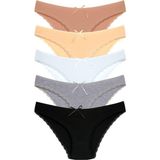 New Lilla 1101 Bikini Kadın T. Dantelli Külot Paketi - M - Capiçino