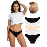 New Lilla 1101 Bikini Kadın T. Dantelli Külot Paketi - Siyah - Beyaz - Ten