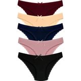 New Lilla 1101 Bikini Kadın T. Dantelli Külot Paketi - XL - Renkli