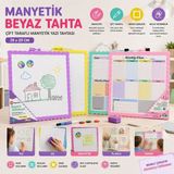 New Magnetic Whiteboard JL-116 Manyetik Yazı Tahtası 29X29CM Orta Çift Taraflı Renkli Çerçeve - 12'li Paket