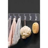 New Market Yapışkanlı Şeffaf Duvar Askısı 5'li Mutfak Banyo Eşyaları Askılığı Duvar Kancası Düzenleyici