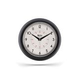 New-Max Premium Serisi Retro Tasarım Metal Kadranlı Bombeli Cam Özellikli 25 cm Ev ve Ofis Saati Siyah, 25cm