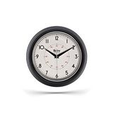 New-Max Premium Serisi Retro Tasarım Metal Kadranlı Bombeli Cam Özellikli 25 cm Ev ve Ofis Saati Siyah