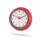 New-Max Premium Serisi Retro Tasarım Metal Kadranlı Bombeli Cam Özellikli 30 cm Ev ve Ofis Saati Kırmızı, 30cm