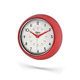 New-max Premium Serisi Retro Tasarım Metal Kadranlı Bombeli Cam Özellikli 30 Cm Ev Ve Ofis Saati Kırmızı Beyaz