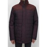 New Moon Fistan Store Erkek Bordo Rahat Kesim Hakim Yaka Fermuar ve Düğme Kapamalı Kışlık Mont - 50