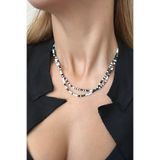 New Obsessions Siyah Beyaz Çift Sıra Boncuk Kolye